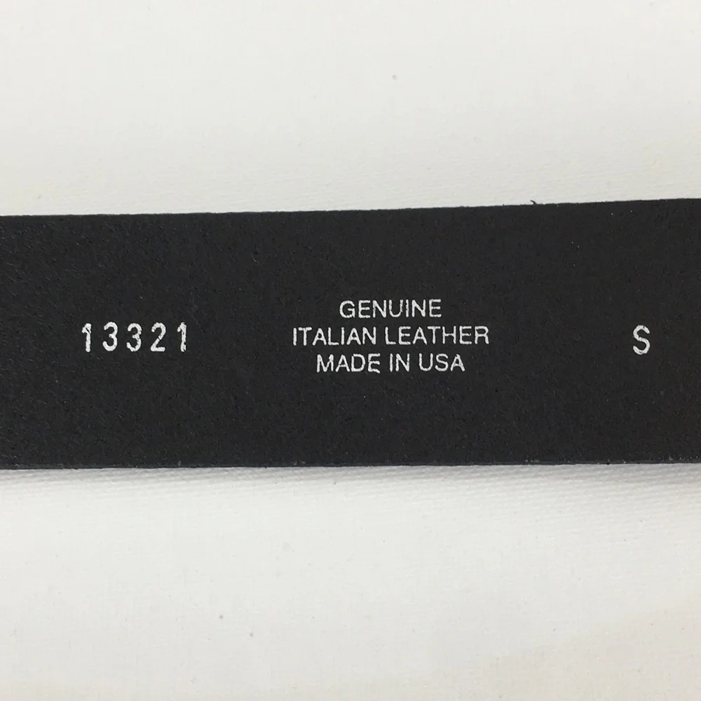 Smooth Black Italian Leather Belt Silver Buckle Women’s Size Small